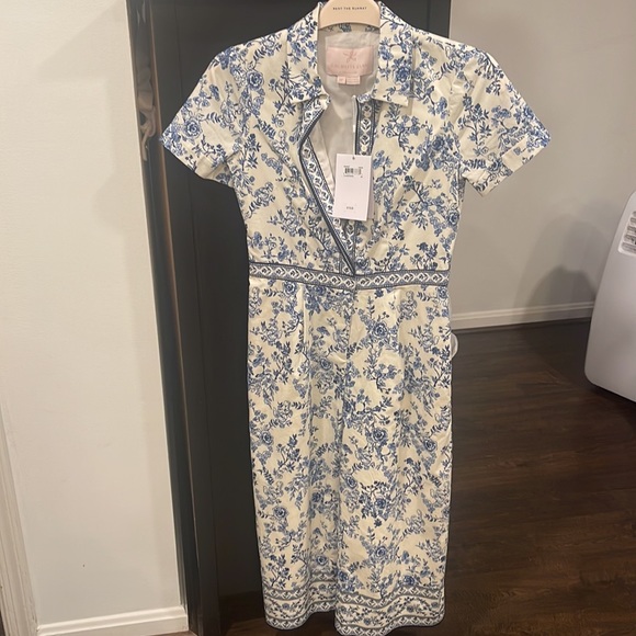 Gal Meets Glam Darla Jumpsuit Blue and white - Picture 2 of 3